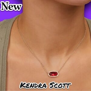 New Kendra Scott Elisa Gold Pendant Necklace in Berry Glass